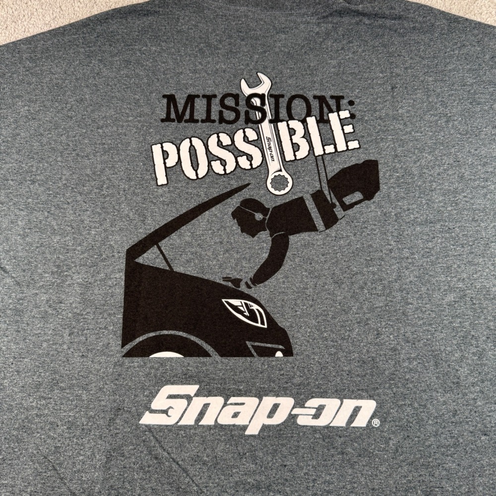 Snap-on T-Shirt Mens 3XL Gray Mission Possible Graphic Heavy Cotton NWT ~ XXXL